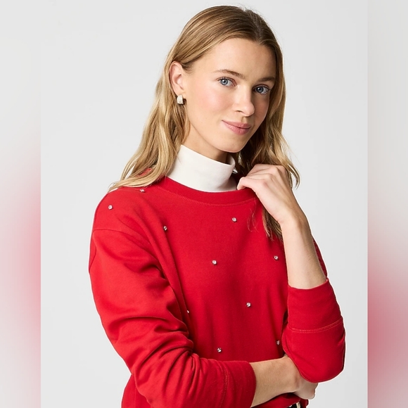 J Crew Rhinestone Embellished Sweatshirt - Picture 2 of 12
